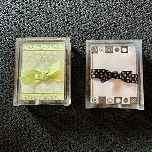 Decorative Note Sheets in a Lucite Holder